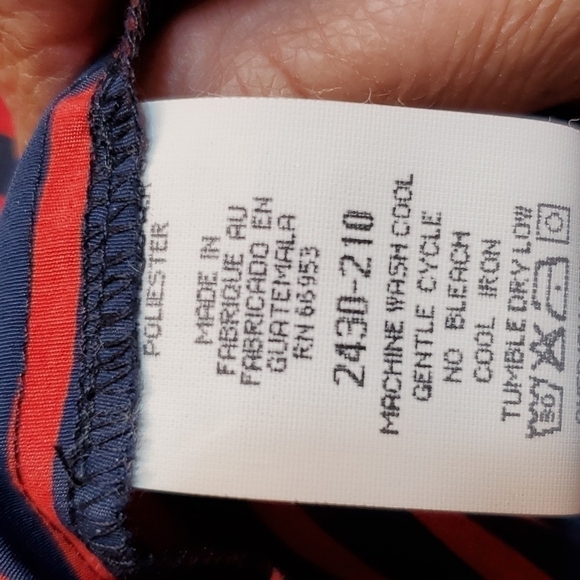 Vintage Leslie Fay blouse striped 14 Ptp 22.5 - Picture 4 of 4